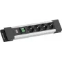 Pagarinātājs Bachmann CONNECTUS 4×CEE7/3 1×Slēdzis 2.0 m CEE7/7 Pelēks