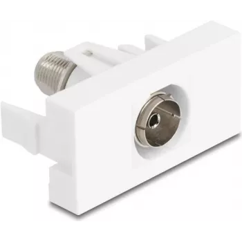 DeLOCK 90844 IEC F kontaktligzda, balta, 75 Ω, vīrišķā