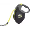 Izvelkamā lente Flexi NEON GIANT M — 8 m, lentes pavada, max slodze 25 kg, ergonomisks rokturis, melna/dzeltena