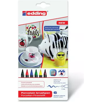 Marķieris Edding 4200 Melns Zils Brūns Zaļš Sarkans Dzeltens 6 gab.