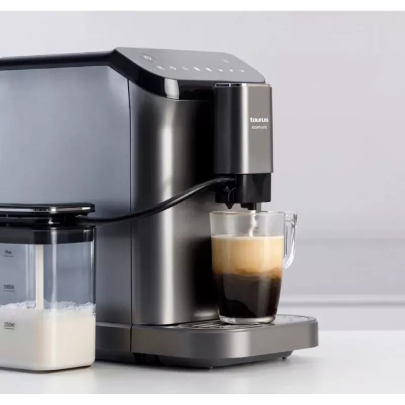 Kafijas automāts Taurus Accento Latte pilnībā automātisks, iebūvēta dzirnaviņa, 1,5 L ūdens tvertne, kafijas pupiņu ievade