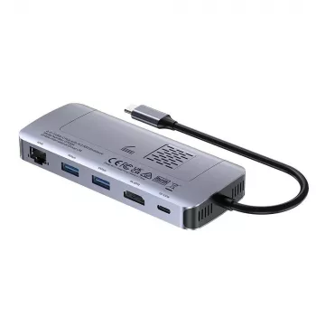UNITEK aktīvais centrmezgls USB-C 10Gbps, M.2, HDMI, PD 100W