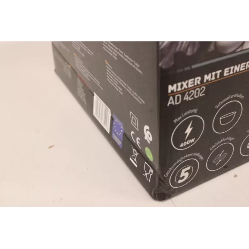 SALE OUT. | Adler | Mikseris | AD 4202 | Mikseris ar bļodu | 300 W | 5 ātrumi | Turbo režīms | Balts | BOJĀTS IEPAKOJUMS