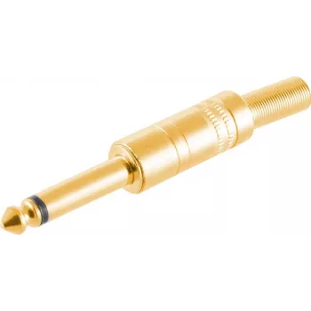 ShiverPeaks 50600-G Mono 6,3 mm ligzda — apzeltīts metāla audio spraudnis