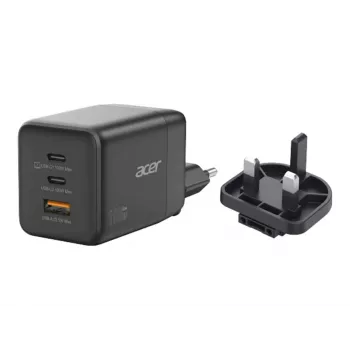Acer 100W GaN lādētājs ar PPS un PD 3.0 - 3 porti (USB-A, 2x USB-C)