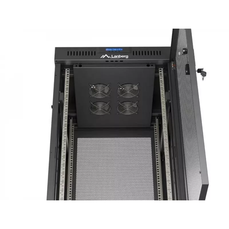 Rack skapis LANBERG FF01-6624-23BL 24U brīvi stāvošs 19 collu 600×600 mm IP20 melns