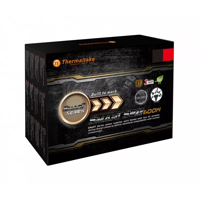 Barošanas bloks Thermaltake Smart SE2 600W ATX daļēji modulārs, 86% efektivitāte, 120 mm ventilators