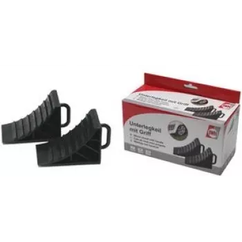 Riteņa ķīlis IWH 019605 melns plastmasas, stiprs un izturīgs, 2-gabalu komplekts