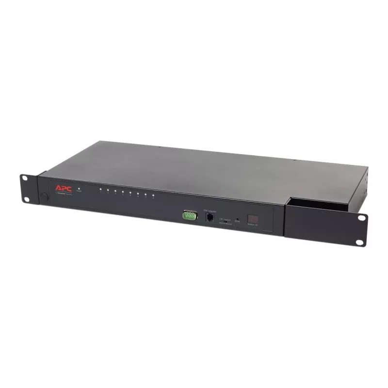 KVM slēdzis APC KVM0108A, 8-portu PS/2 VGA, 1U plaukts, 1600x1200, melns