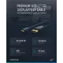 USB-C uz DP kabelis, vīriešu/vīriešu, zils, 1.0m