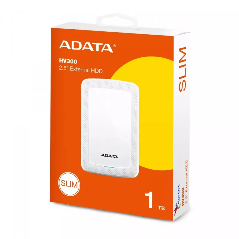 ADATA HV300 ārējais cietais disks 1 TB 2.5 collu USB 3.2 Gen 1 (3.1 Gen 1) Balts