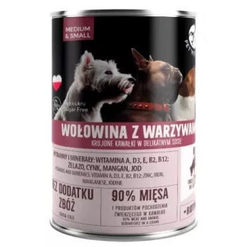 Slapjā suņu barība PetRepublic DOG 400 g, gabaliņi mērcē ar liellopu gaļu un dārzeņiem, maziem un vidējiem suņiem