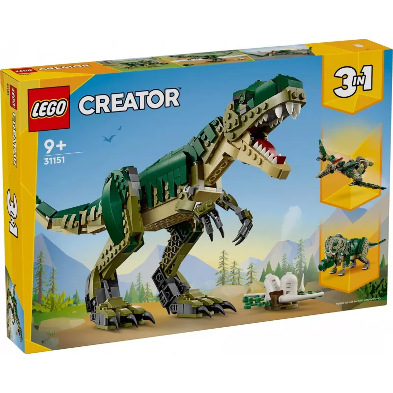 Konstruktors LEGO Creator 3-in-1 T.Rex būvējams modelis, 626 gab., 150 mm augstums, vecums 9+