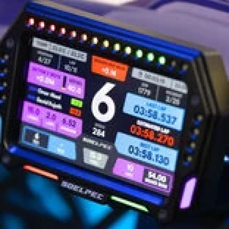 Sacensību displejs Spectrum SOELPEC XR-5 — auto paneļa displejs motorsporta telemetrijai un apļa laikiem