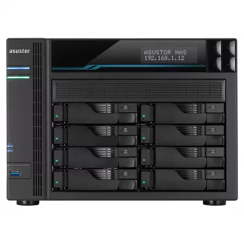 Asustor Lockerstor 10 AS6510T NAS Tornis Intel Atom® C3538 8 GB DDR4 0 TB ADM Melns
