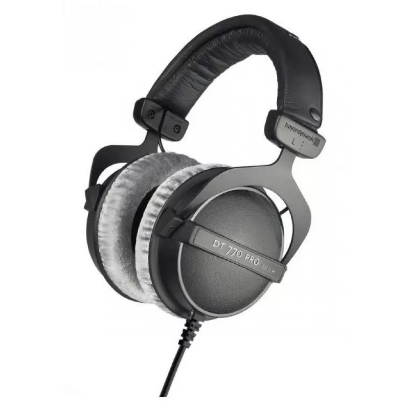 Studiju austiņas Beyerdynamic DT 770 PRO 80Ω — slēgtas, apvalka, 5–35000 Hz, 96 dB, 3,5 mm, apzeltīts savienotājs