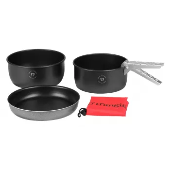 Trangia Tundra I viegls kompakts kempinga trauku komplekts ar plīti, 20 cm cepamā panna, 1.75 L katls, 1.5 L kastrolis, 489 g