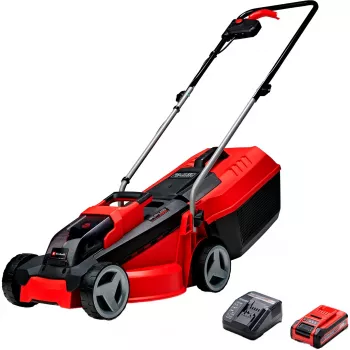 Bezvada zāles pļāvējs EINHELL GE-CM 18/30 Li — 18V, 3.0Ah, 30 cm griešanas platums, 25 L savācējs