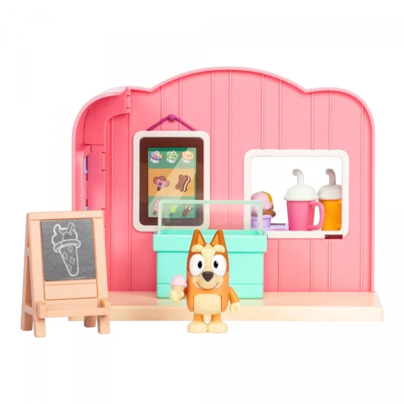 TMTOYS figūru komplekts Mini Bluey Saldējuma Veikals BLU17553 – kolekcionējamas rotaļu figūras, maza mēroga komplekts