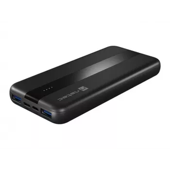 NATEC TREVI SLIM Q V2 Litija polimēra ārējais akumulators 10000 mAh Melns