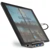 4smarts 7in1 centrmezgls ar statīvu planšetei un tālrunim, DeX režīms, HDMI, RJ45, pelēkā krāsā