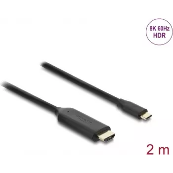 Video kabeļa adapteris DELOCK 80599 — USB Type-C uz HDMI, 2 m, Melns