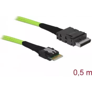 SAS kabelis DeLOCK 85801 0,5m 32 Gbit/s Melns Zaļš