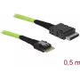 SAS kabelis DeLOCK 85801 0,5m 32 Gbit/s Melns Zaļš