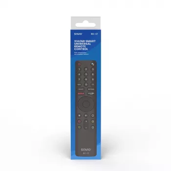 Savio RC-17 universālā tālvadības pults IR/Bluetooth, atbalsta 20 ierīces, 10 m darbības rādiuss, melna