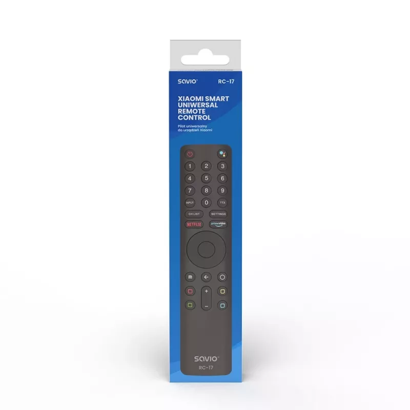 Savio RC-17 universālā tālvadības pults IR/Bluetooth, atbalsta 20 ierīces, 10 m darbības rādiuss, melna