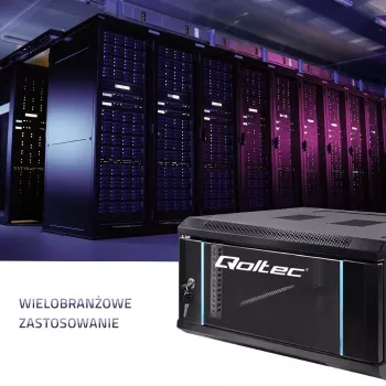 Rack skapis 19 collu QOLTEC 54465 tērauda konstrukcija 12U