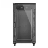 Rack skapis LANBERG FF01-6222-12B 22U 600x1200 mm melns ar stikla priekšējām un aizmugurējām durvīm
