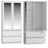 Topeshop SS-90 BIEL LUSTRO bedroom wardrobe/closet 5 shelves 2 durvis(s) balts