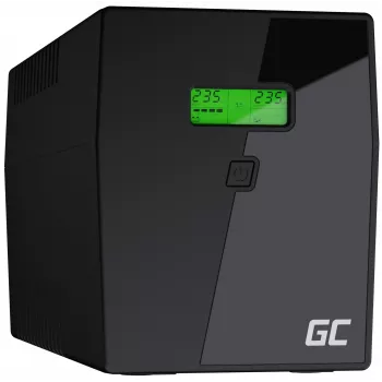 Nepārtrauktās barošanas avots Green Cell UPS09 — Line-Interactive 3 kVA / 1400 W, 230 V, LCD, Tornis, 5x F tipa kontaktligzdas