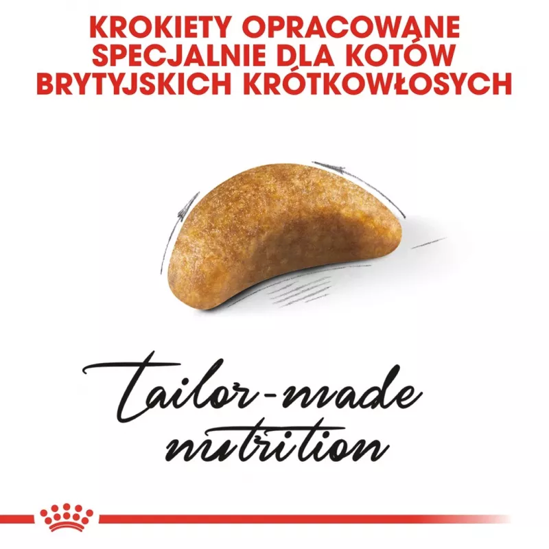 Sausā kaķu barība Royal Canin British Shorthair Kitten 2 kg – vista, 38% olbaltumvielas, 20% tauki, augšanas formula