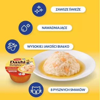 INABA Dashi Delights vistas, tunča un laša buljons - kaķu gardums - 70g