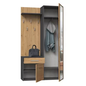 Priekšnama skapis Top e shop GARD DUO ANT/ART KPL — 2 veramas durvis, skaidu plātne, 1000×350×1800 mm