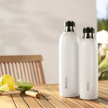 Brita sodaTRIO 1046735 karbonizatora pudele, nerūsējošais tērauds, 1 l, balta