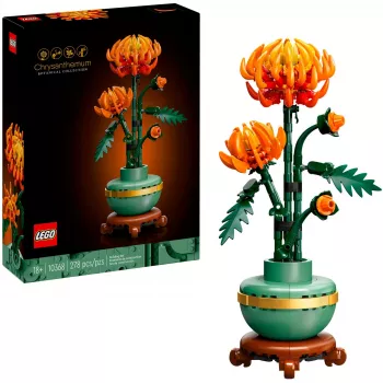 LEGO Icons Krizantēmas ziedu būvēšanas komplekts pieaugušajiem, mākslīgais augs, dāvana