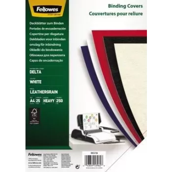 Fellowes FSC sertificēts iesiešanas vāks - A4 (210 x 297 mm) - Balts - 250 g/m² - 25 gab. (5373602)