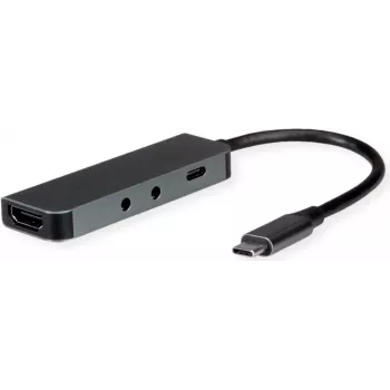 Pieslēgvietu dokstacija ROLINE 12021125 USB 3.2 Gen 1 Type-C Pelēka 100W