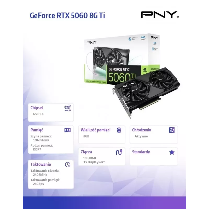 Grafikas karte PNY GeForce RTX 5060 Ti 8 GB GDDR7