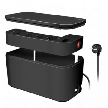 LogiLink LPS282U pagarinātājs 4 drošības kontaktligzdas 2 USB-A 1 USB-C melns