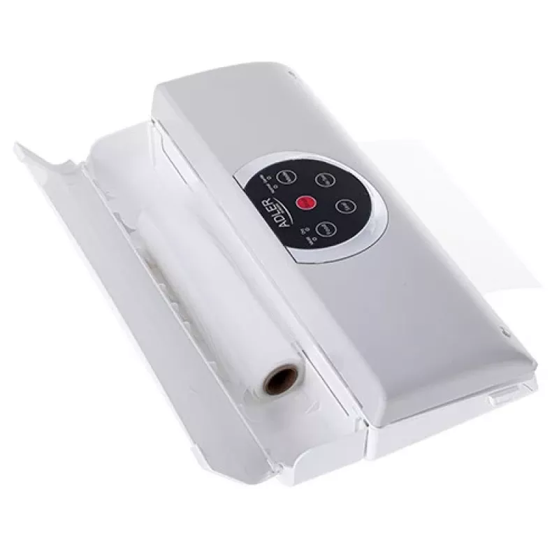 Vakuuma iepakojuma iekārta Adler AD 4503, 130 W, vakuums -750 līdz -800 mbar, C tipa spraudnis, pelēka/balta
