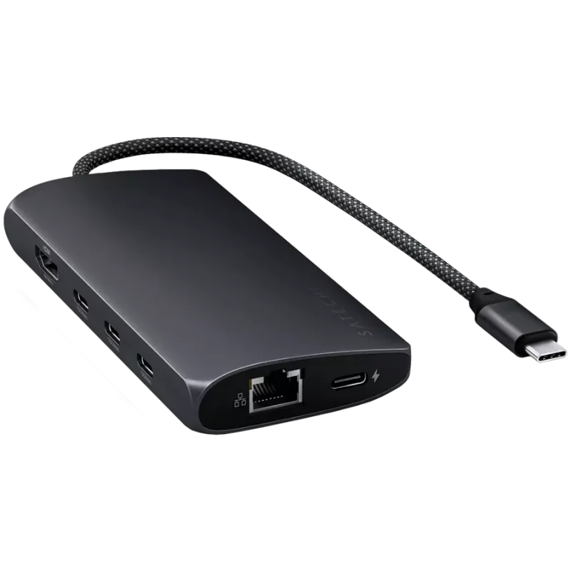 Satechi USB-C Multiport Adapter ST-P8KED — 6 portu, atbalsta 8K izšķirtspēju