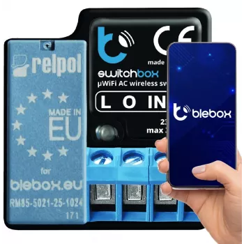 Blebox SwitchBox melns - bezvadu releja modulis