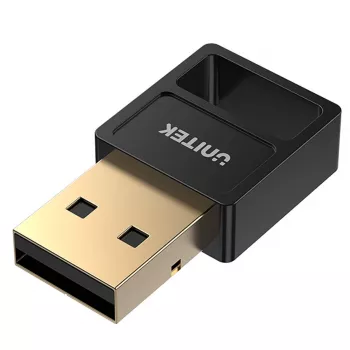 Unitek B105B USB Bluetooth Adapter — USB 2.0 Type-A, BLE v5.3, 3 Mbit/s, Melns, Plug-and-Play