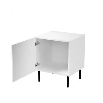 Naktsgaldiņš Cama Meble JUNGLE 53,5×40,5×44 cm balts matēts, MDF un skaidu plātne, melnas kājas, 2 gab. komplekts