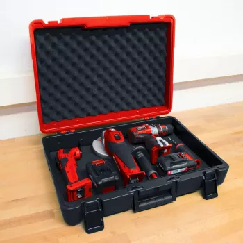 Kastes E-Box M55 /40, instrumentu kaste Sarkanā/melna
