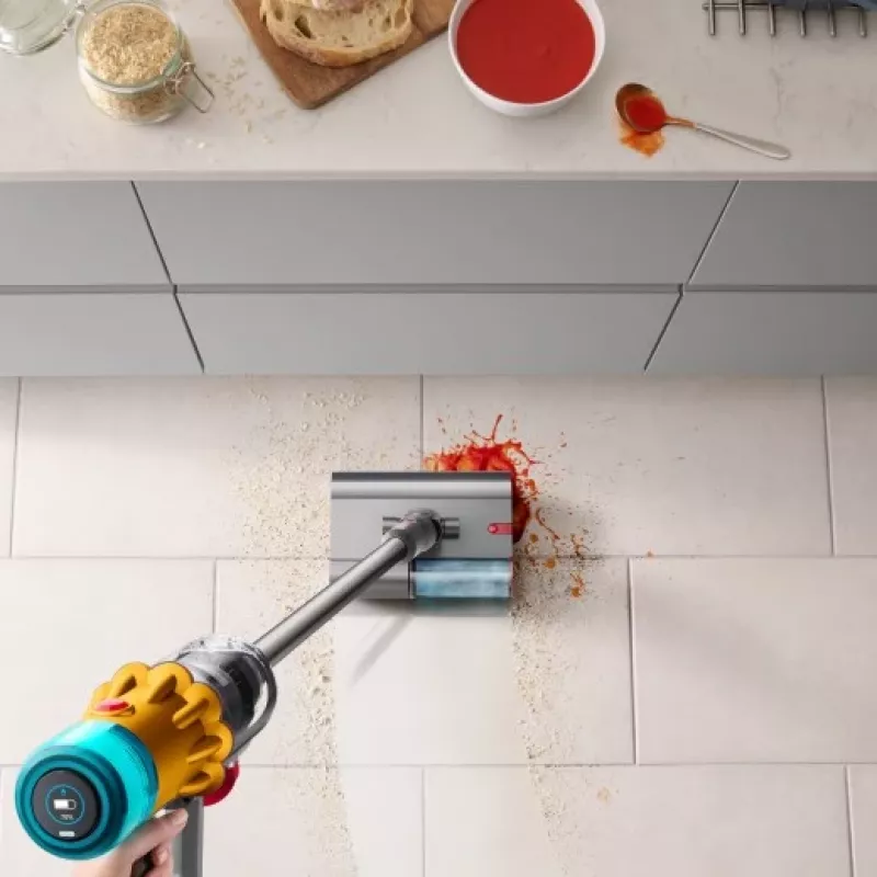 Dyson V12 Submarine 3-in-1 stick putekļsūcējs, akumulatora, sausā un mitrā tīrīšana, HEPA, bezmaiss, 0,35 L, niķelis, dzeltens
